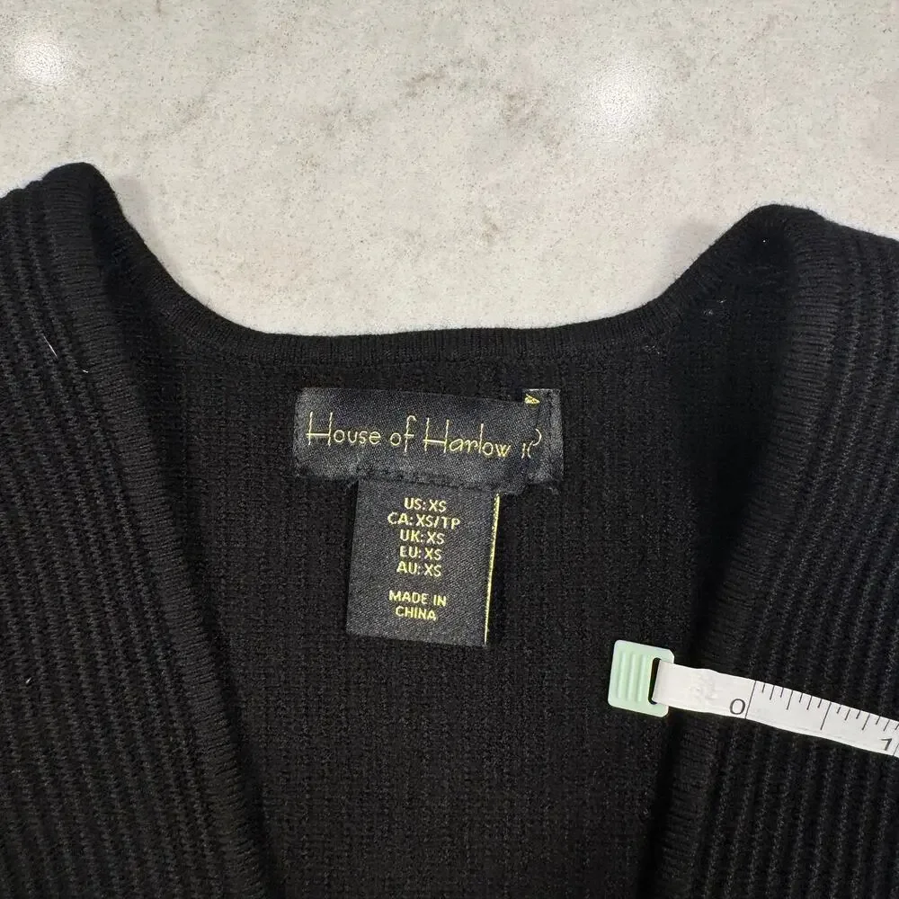 House of Harlow Knit Midi Dress Black Women's XS LBD Clean Minimalist Luxury - Picture 7 of 10